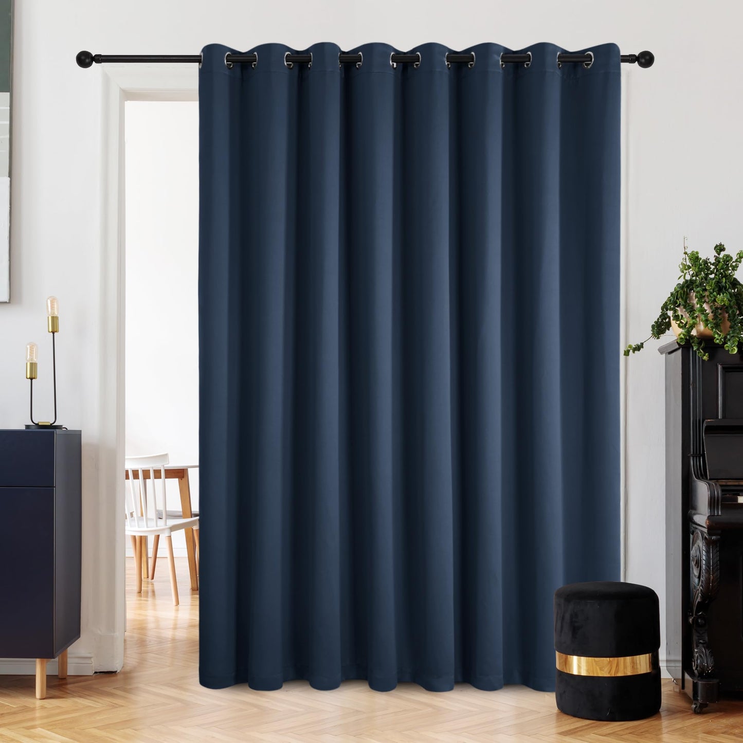 Double Layer Total Blackout Curtain, 1 Panel, White