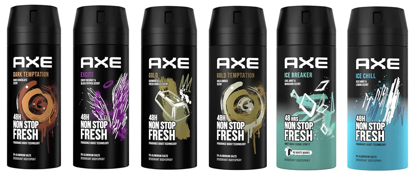 12 Pack AXE Body Spray Deodorant 150ml