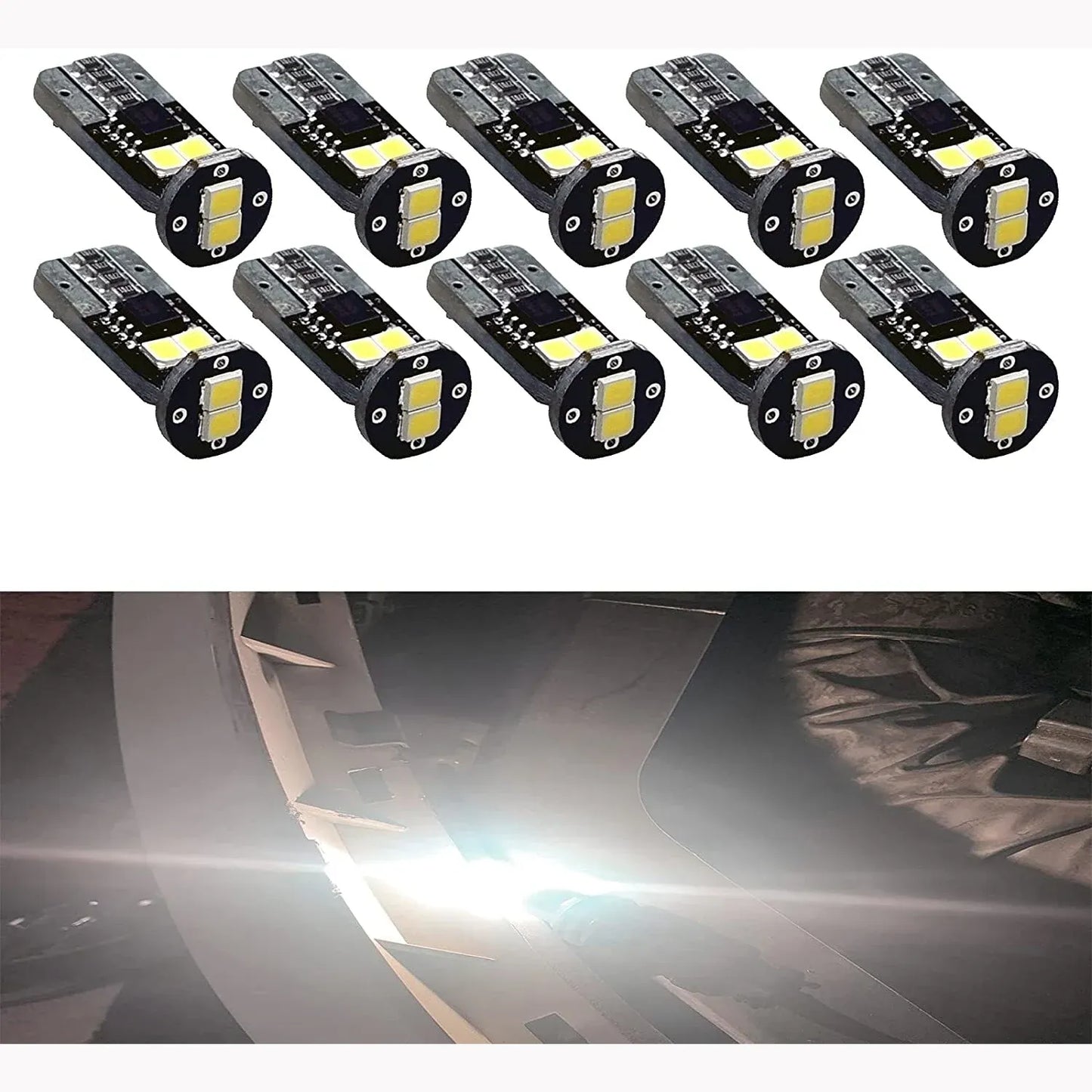 6SMD | LED T10 #555 2835 Automotive Bulb White Warm White Cyan Ice Blue Red Yellow