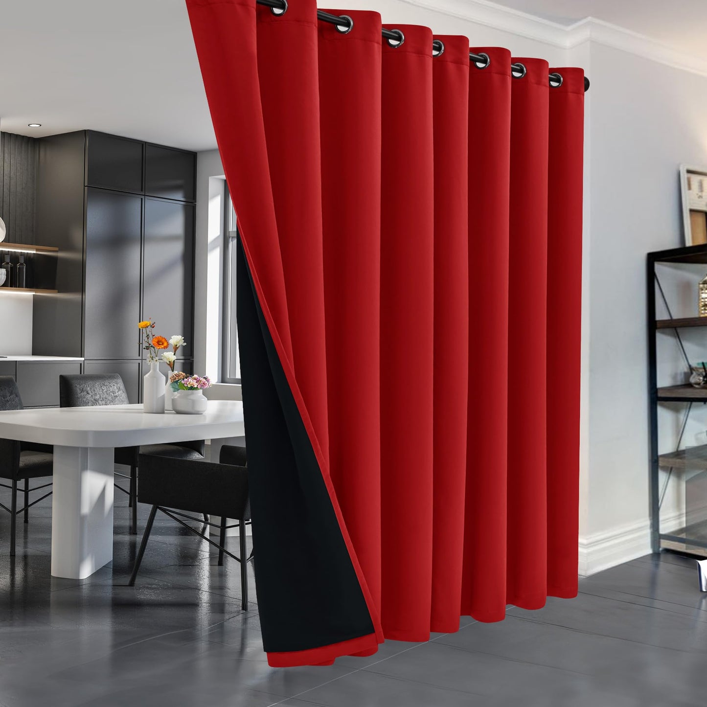 Double Layer Total Blackout Curtain, 1 Panel, White