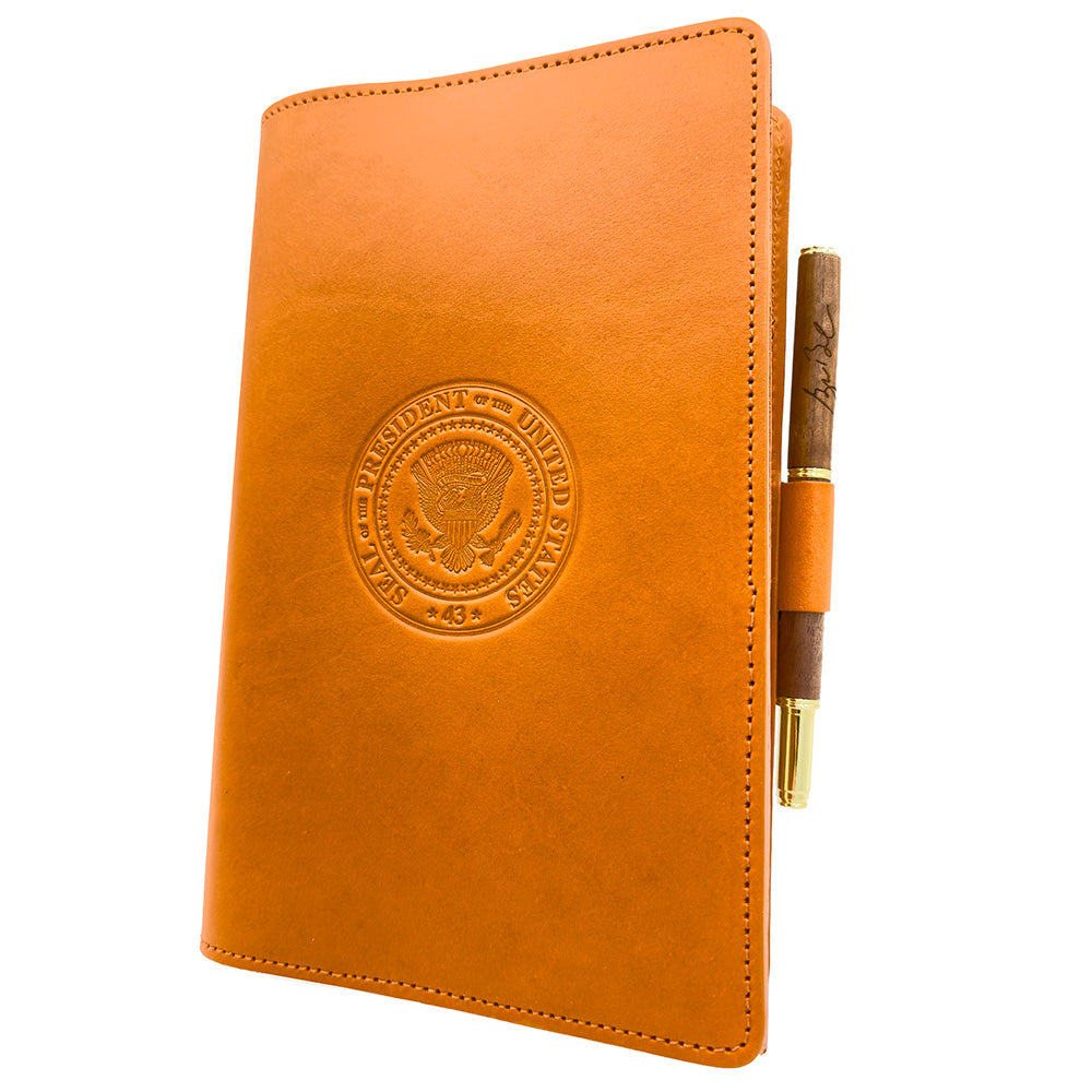 Crawford 43rd Presidential Seal Leather Folio for Notebook