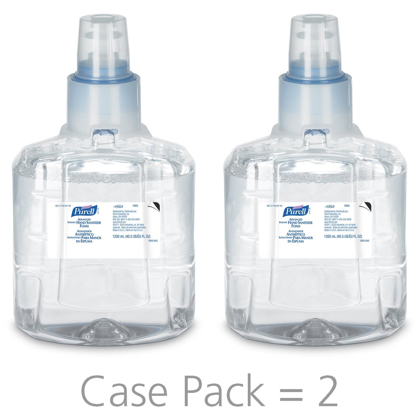 Purell Advanced Hand Sanitizer Foam, 70% Ethyl Alcohol, 1,200 mL Refill Bottle 1905-02