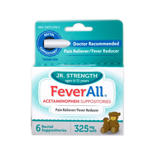 FeverAll® Jr. Strength Acetaminophen 325 mg Rectal Suppository, 6 EA