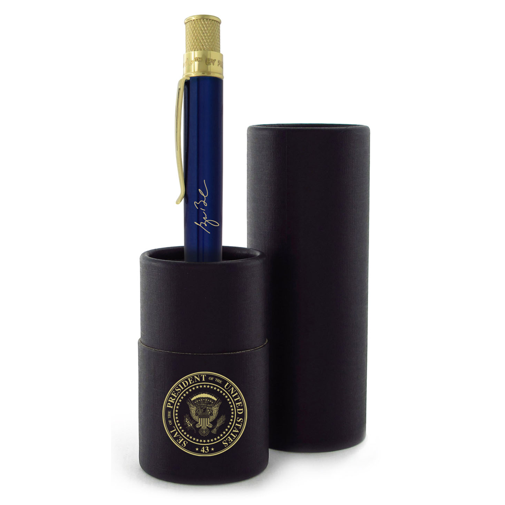 Retro 51 Tornado True Blue Pen with Presidential Signature