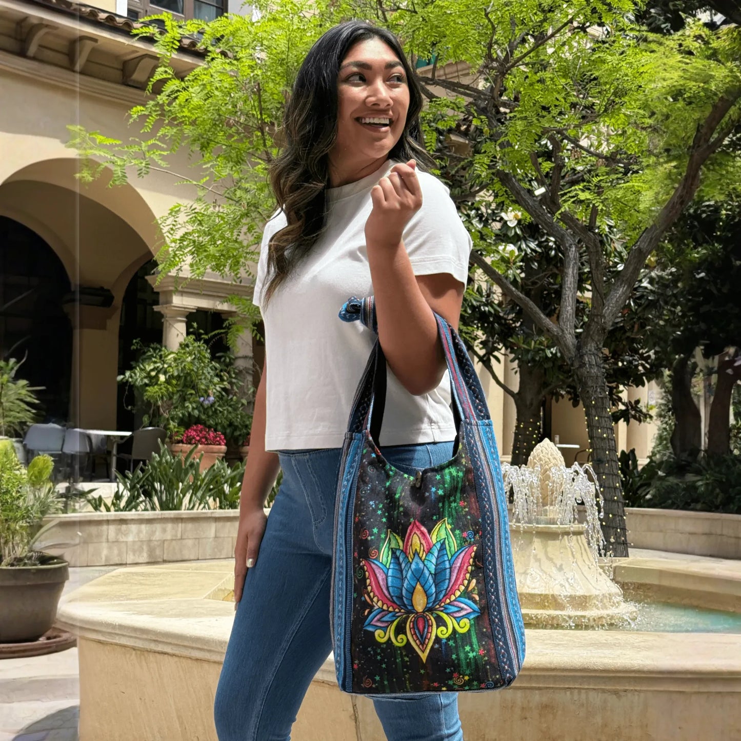 Kathmandu Collection Lotus Handmade Hobo Bag