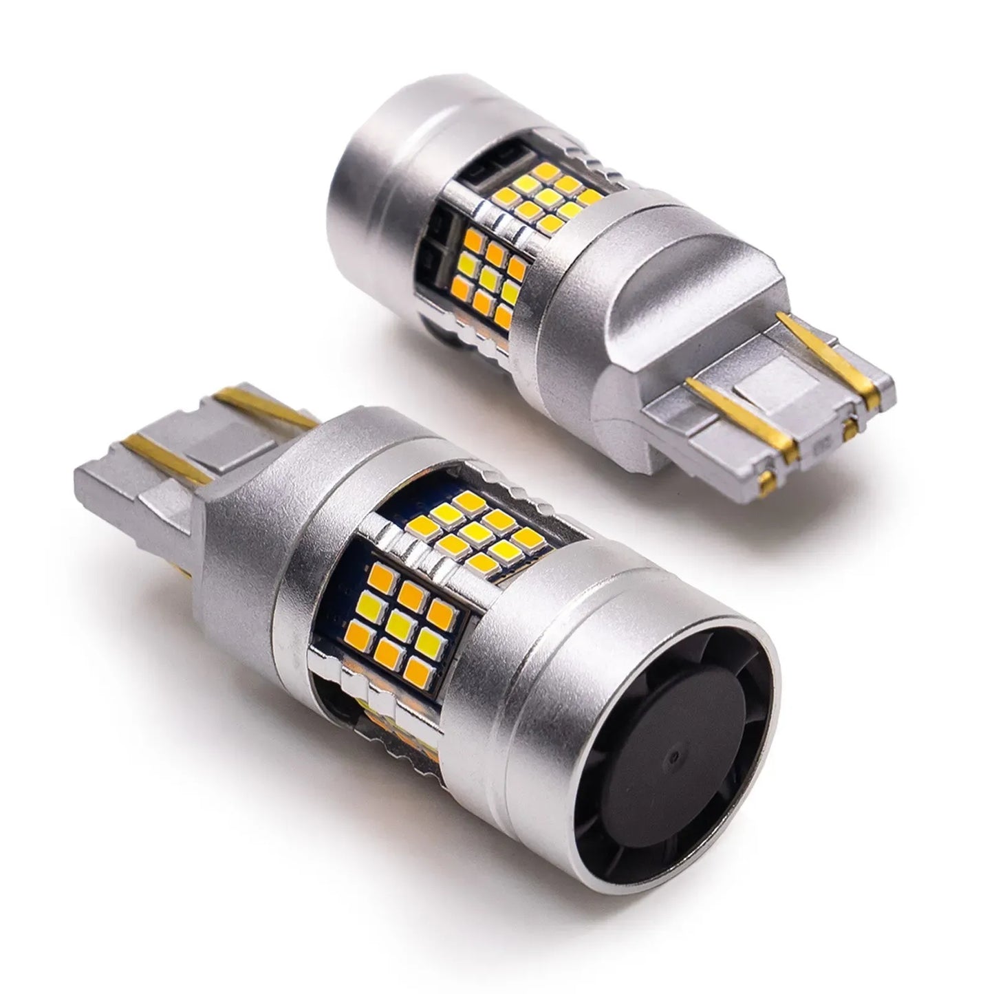 7443 7444 T20 LED Turn Signal Light Anti Hyper Flash CANBUS Error Free Switchback Dual Color Bulb White Amber | G54 Series HYUGA (Pack of 2)
