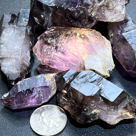 Large Smoky Shangaan Amethyst Points And Scepters From Zimbabwe Raw Crystals
