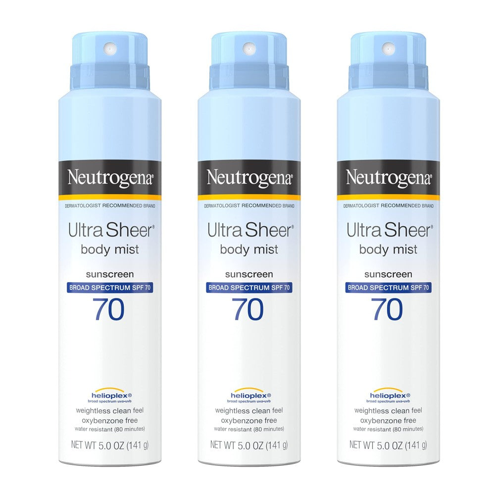 Neutrogena Ultra Sheer Body Mist Sunscreen Spray, Broad Spectrum SPF 70