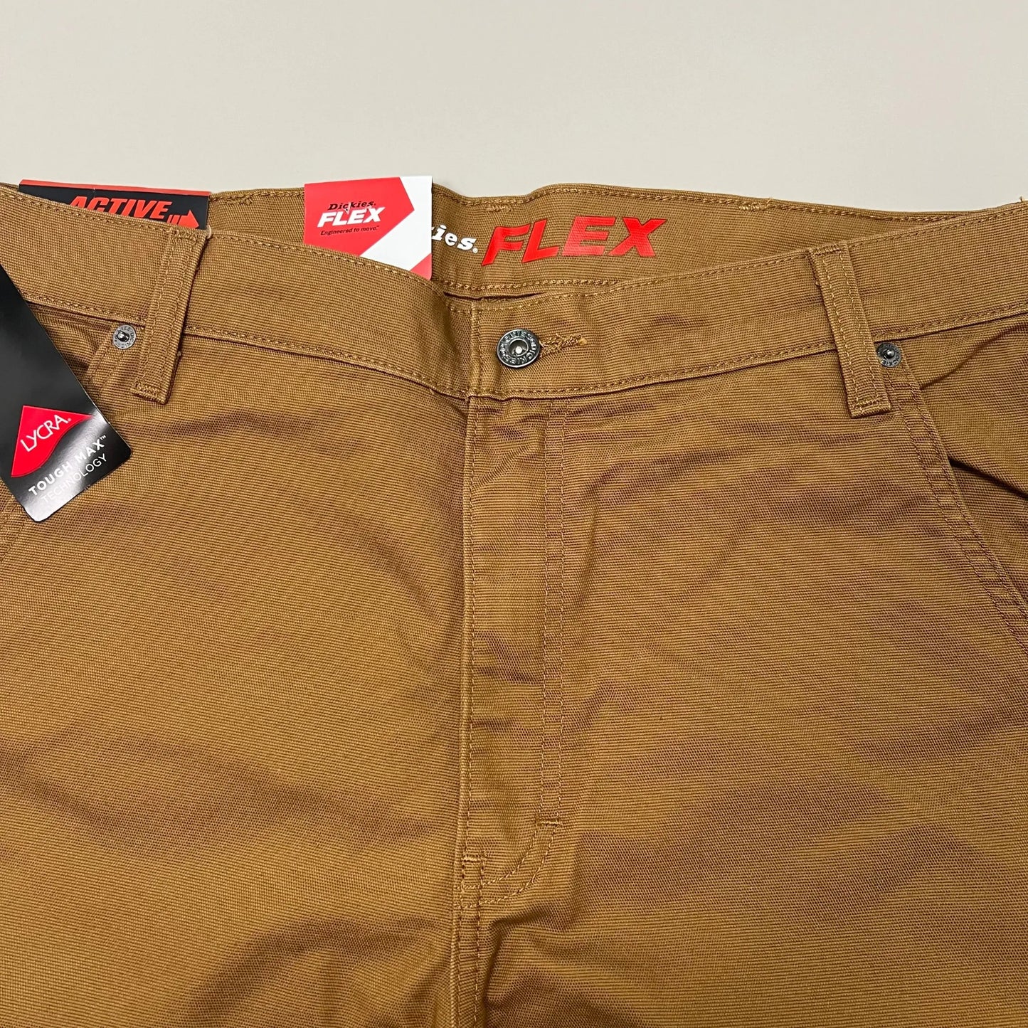 DICKIES Flex Regular Fit Double Knee Pant Men's Sz 36X34 Stonewashed Brown Duck