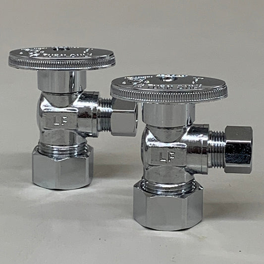 OATEY (2 PACK) Quarter Turn Angle Valve 1/2 NOM Copper 5/8 X 3/8 4701PCLF