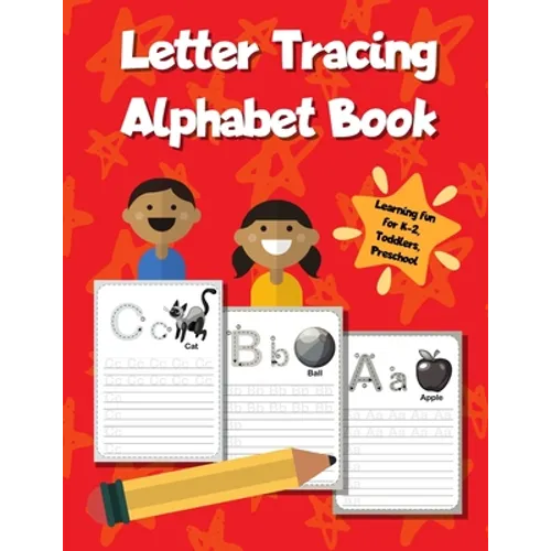 Letter Tracing Alphabet Book: ABC Learning Workbook for Kids - Toddlers, Preschool, K-2 - Red