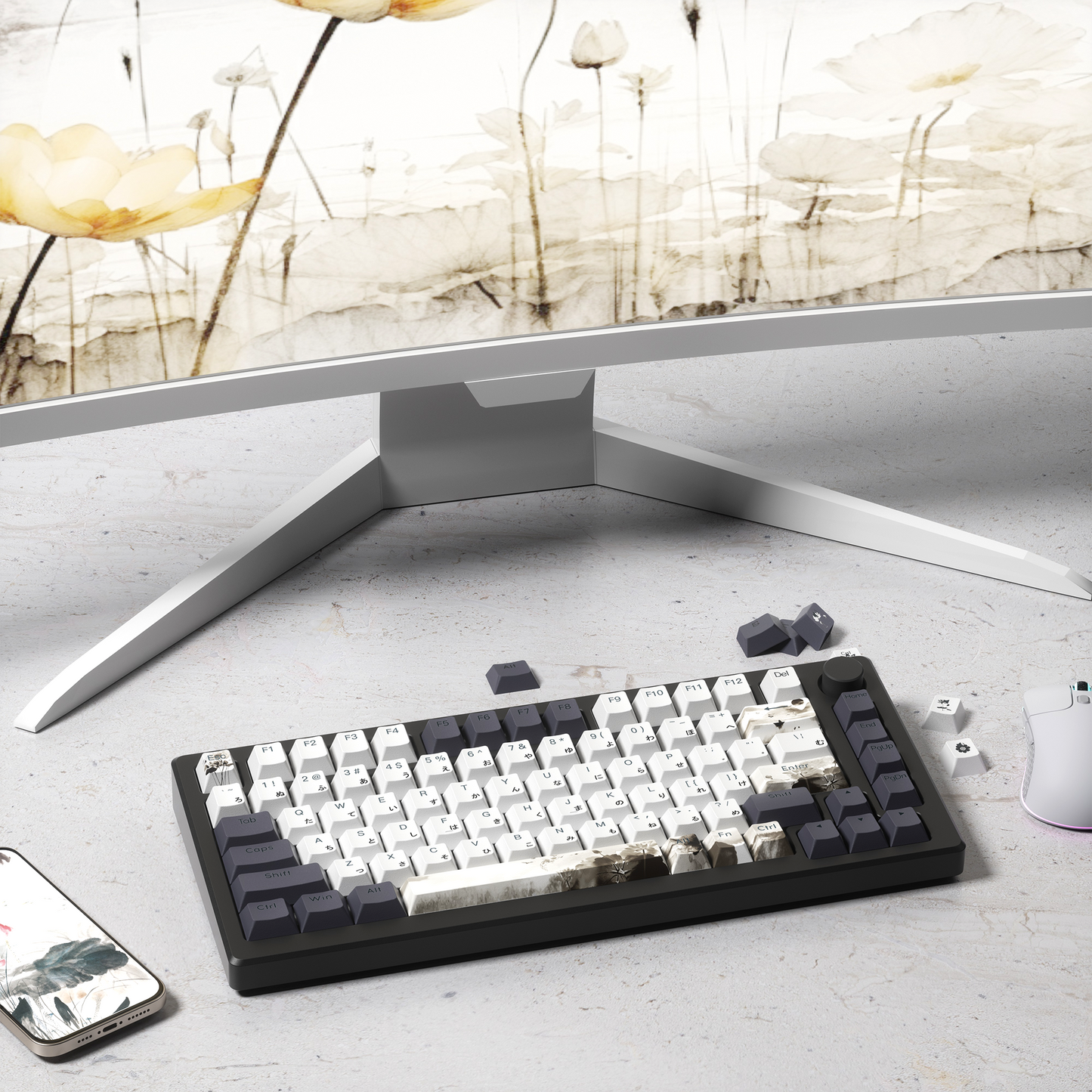 XVX  Lotus Cherry Profile Shine Through Double shot  5-sided Dye-Sub PBT Keycap Set (133-Key)