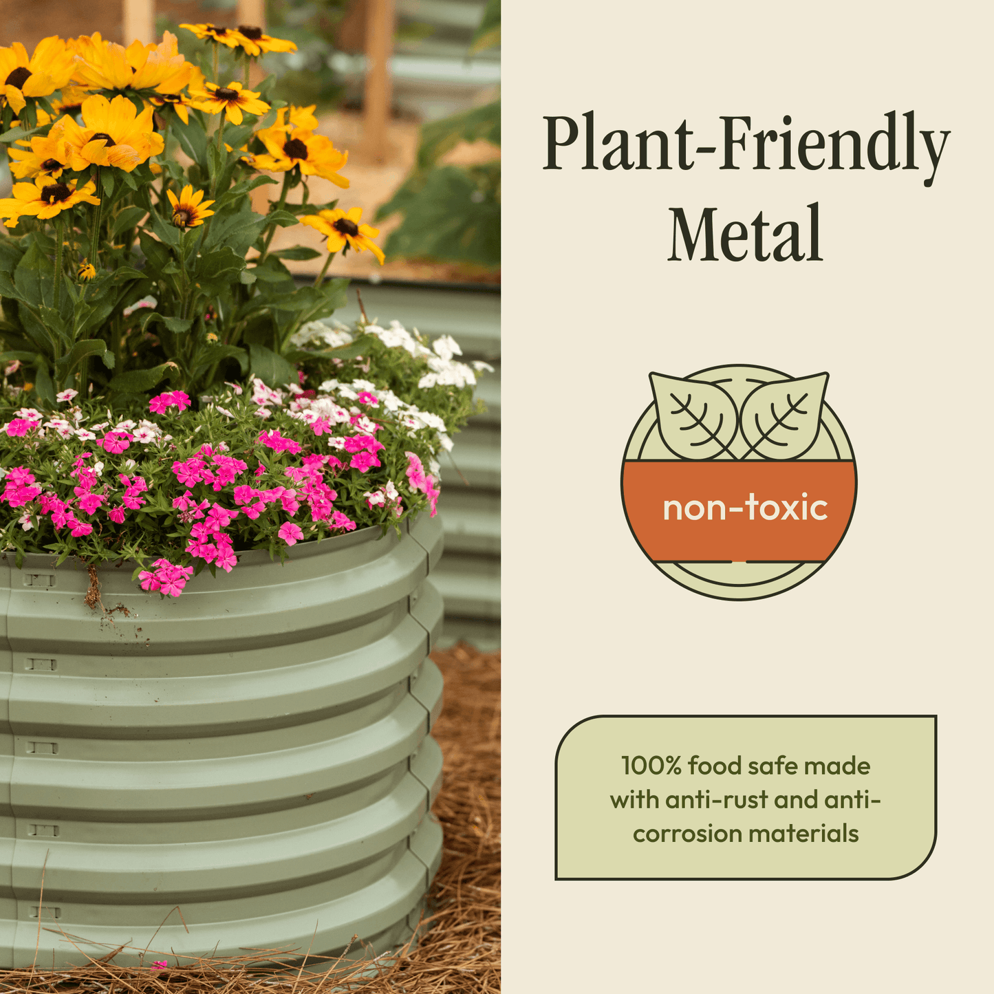 17" Tall 6 In 1 "No Tools Needed" Metal Raised Garden Bed Kit