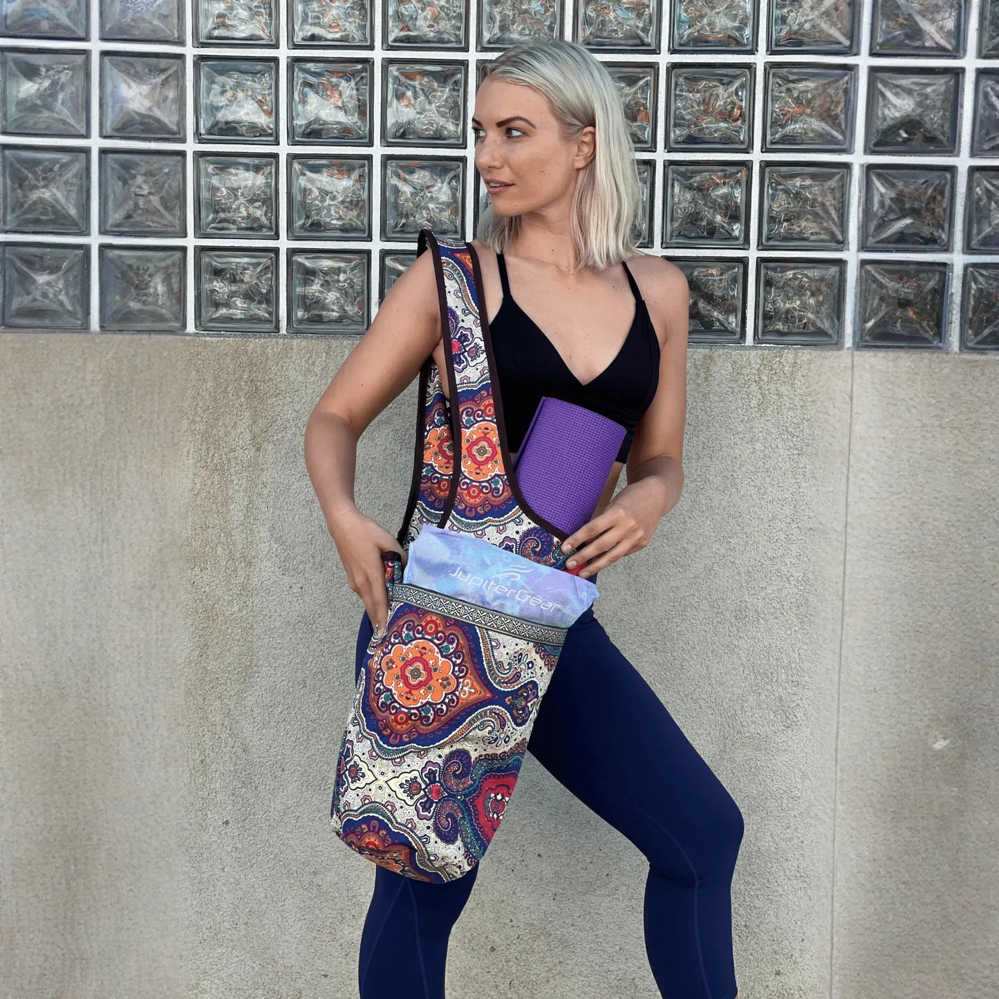 JupiterGear Yoga Mat Carrying Tote Bag with Large Pockets
