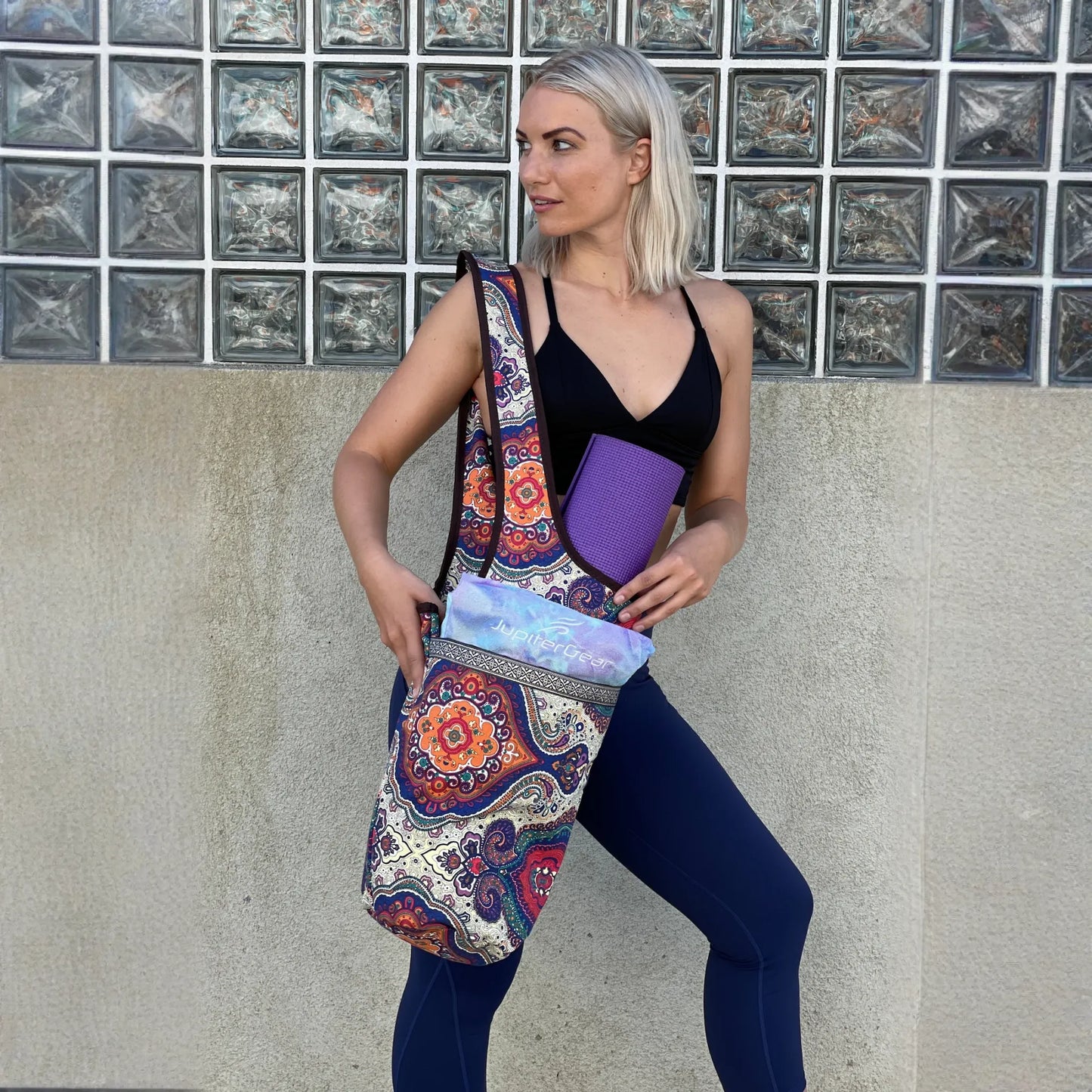 JupiterGear Yoga Mat Carrying Tote Bag with Large Size Pockets | Multipurpose and Fit Most Size Mats