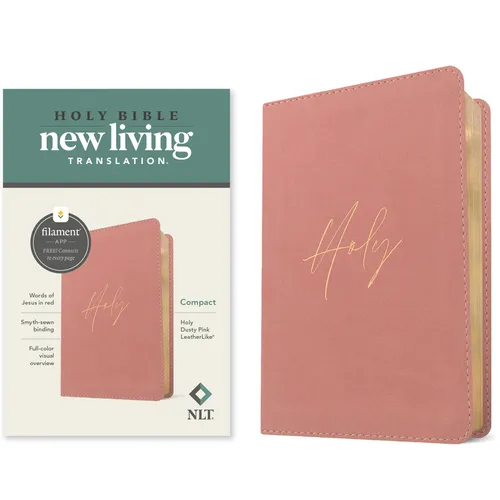 NLT Compact Bible, Filament Enabled (Leatherlike, Holy Dusty Pink, Red Letter)