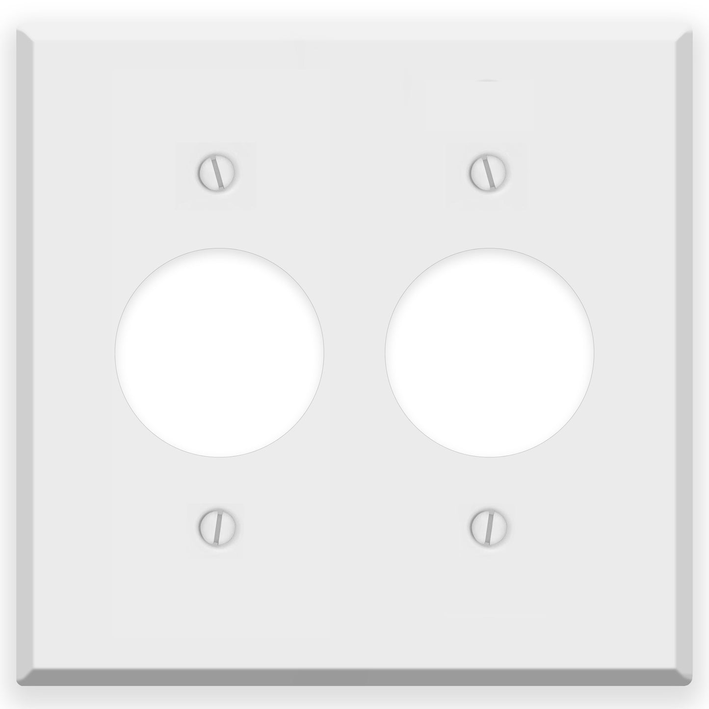 2 Gang White Plastic Single Receptacle Wall Plate