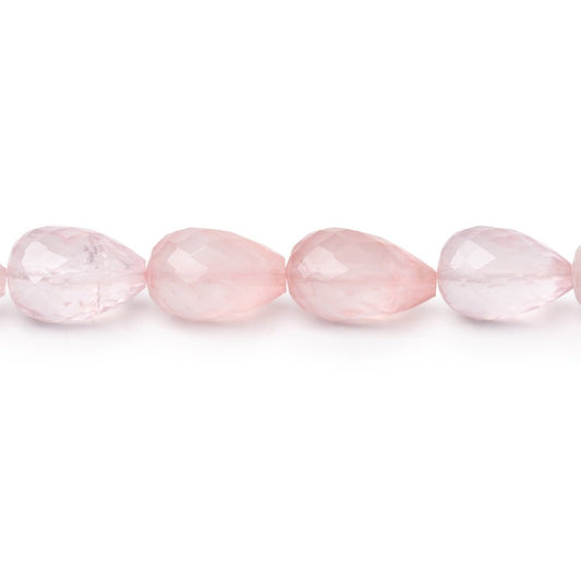 8-11mm Rose Quartz Straight Drill Tear Drop 7.25 inch 19 Beads