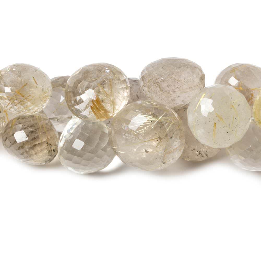 8-13mm Rutilated Quartz Beads Candy Kiss Briolette 7 inch 36 pieces