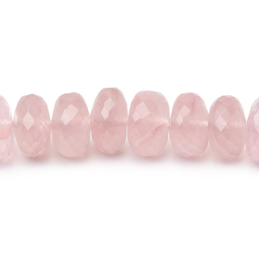 8-8.5mm Rose Quartz Faceted Rondelle Beads 16 inch 78 pieces AA