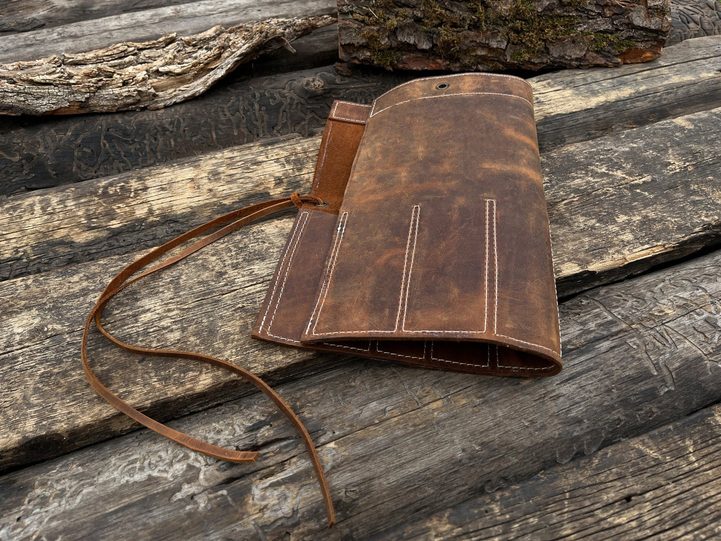 8 Pocket Leather Chisel Roll