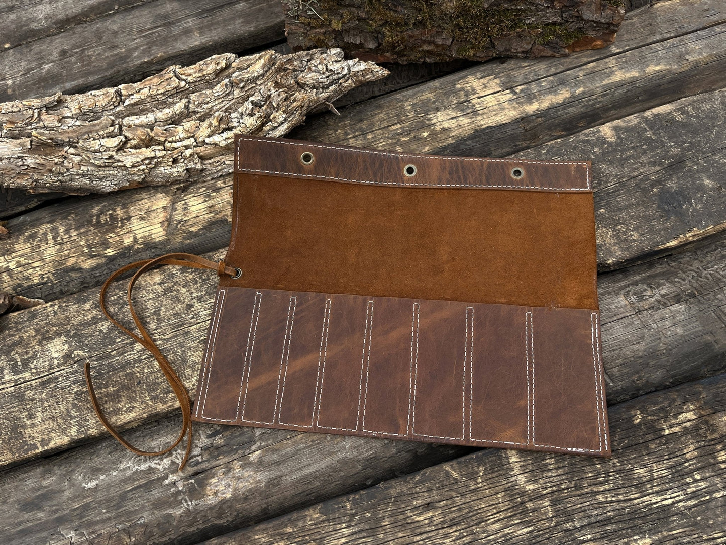 8 Pocket Leather Chisel Roll