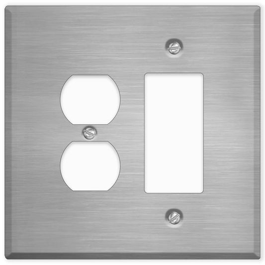 2 Gang Oversized Stainless Steel Duplex / Rocker Switch Plate - Hardware + Construction » Electrical » Wallplates, Small Business Sellers, Sellers in New York, Products from Wallplate.Store, Hardware + Construction » Electrical, All Products, 🛠️ Tools + Hardware - Little Red General Store