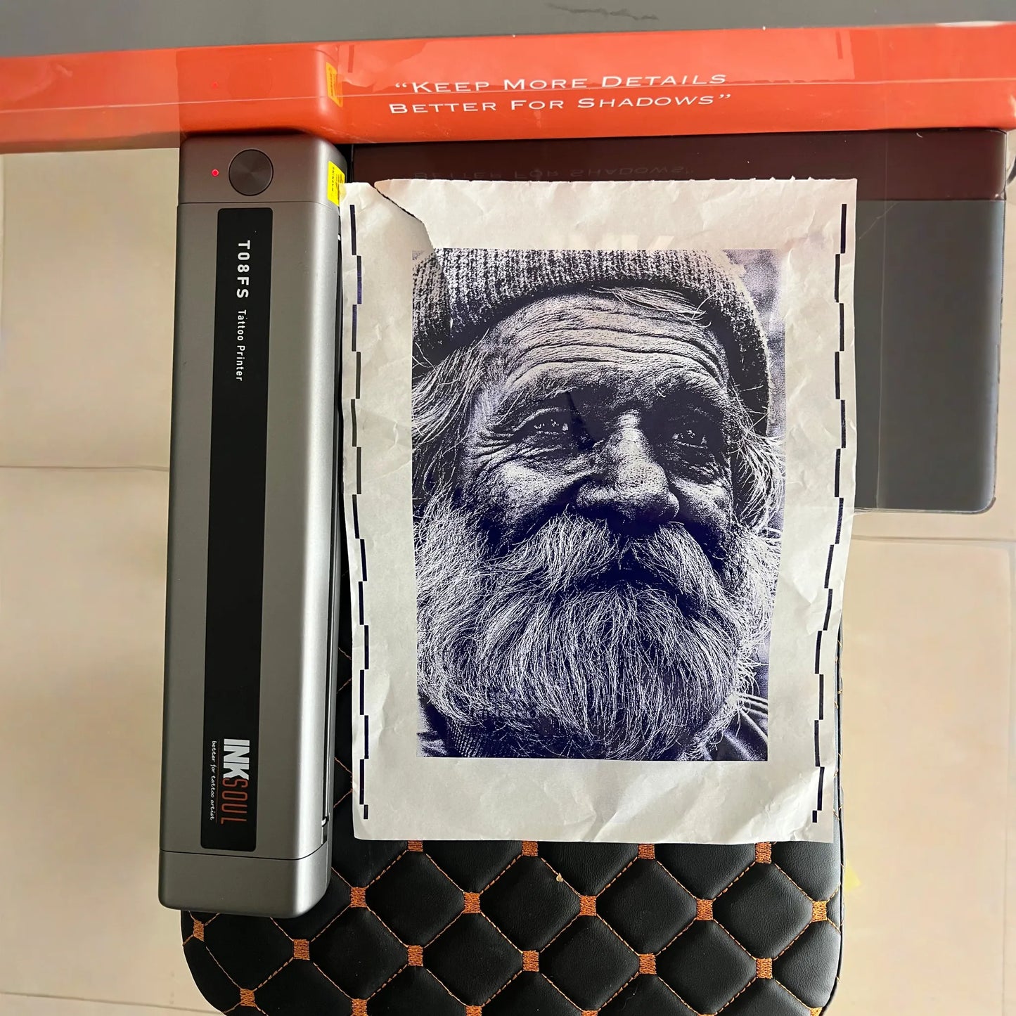INKSOUL® T08FS Wireless Tattoo Transfer Stencil Printer-Can print shadows
