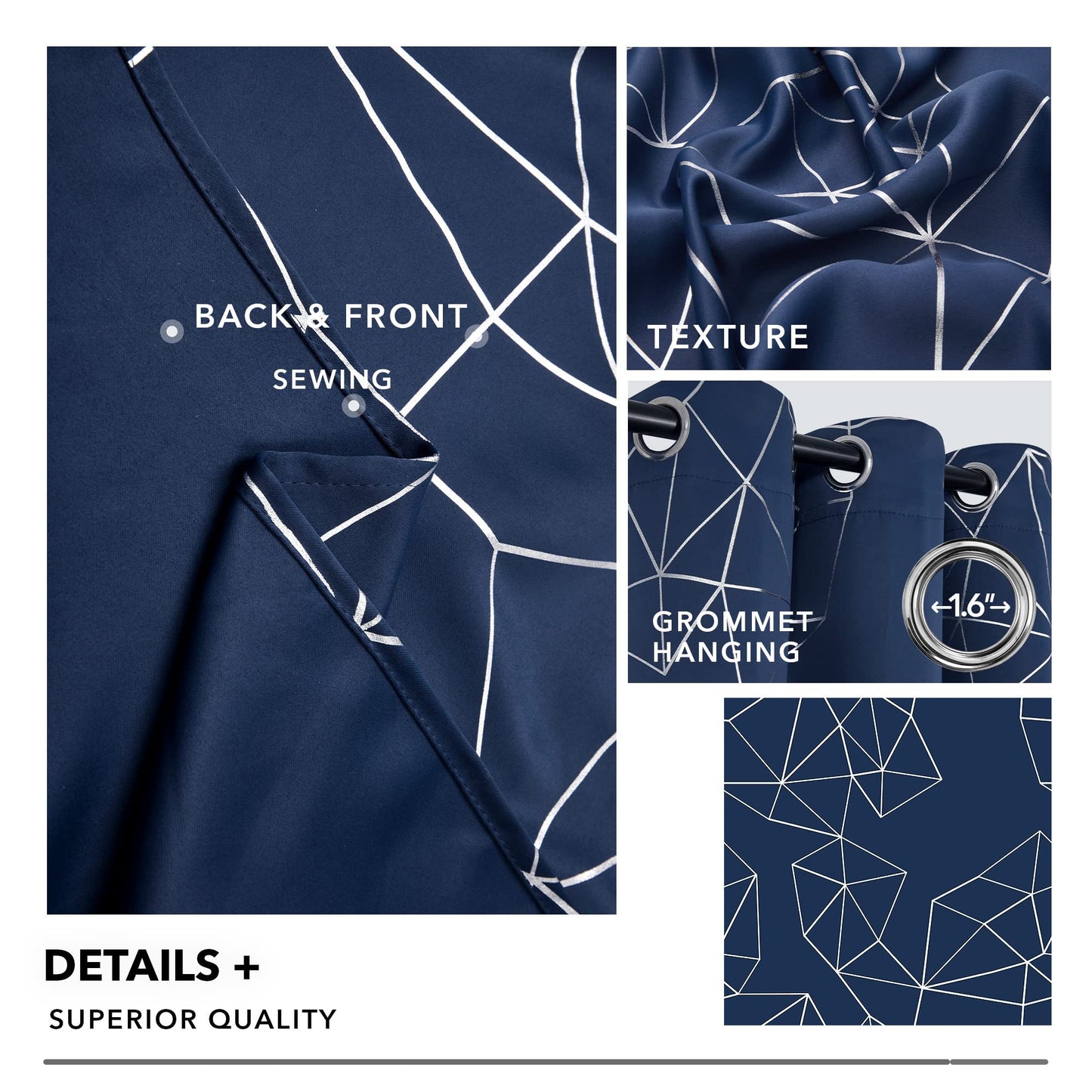 Geometric Blackout Curtains, Taupe, 52x108 Inch, 2 Panels