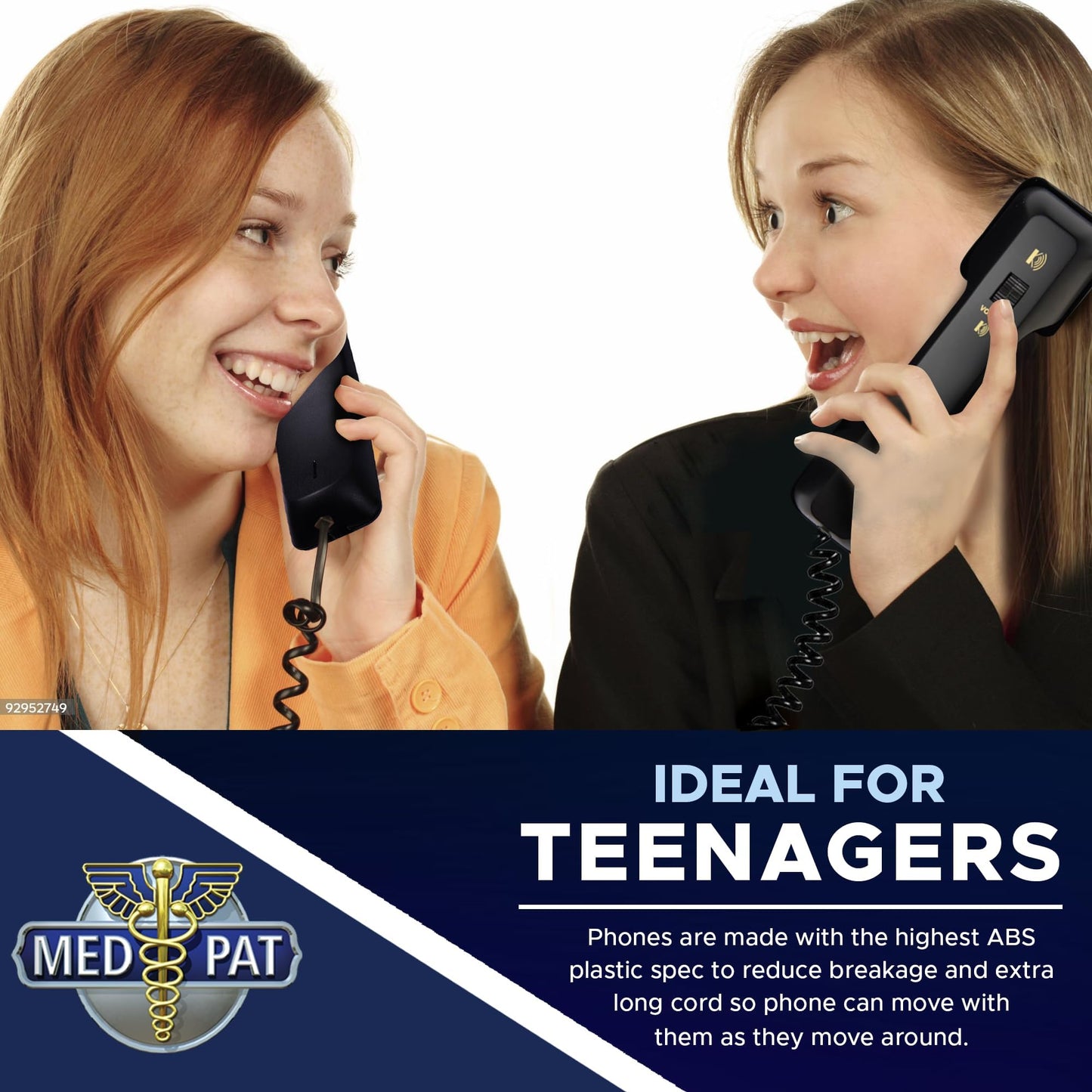 Med-Pat D2200  “2 Can Talk 2” Telephone | Dual Handset Landline Phone with Memory Keys & Enhanced Volume