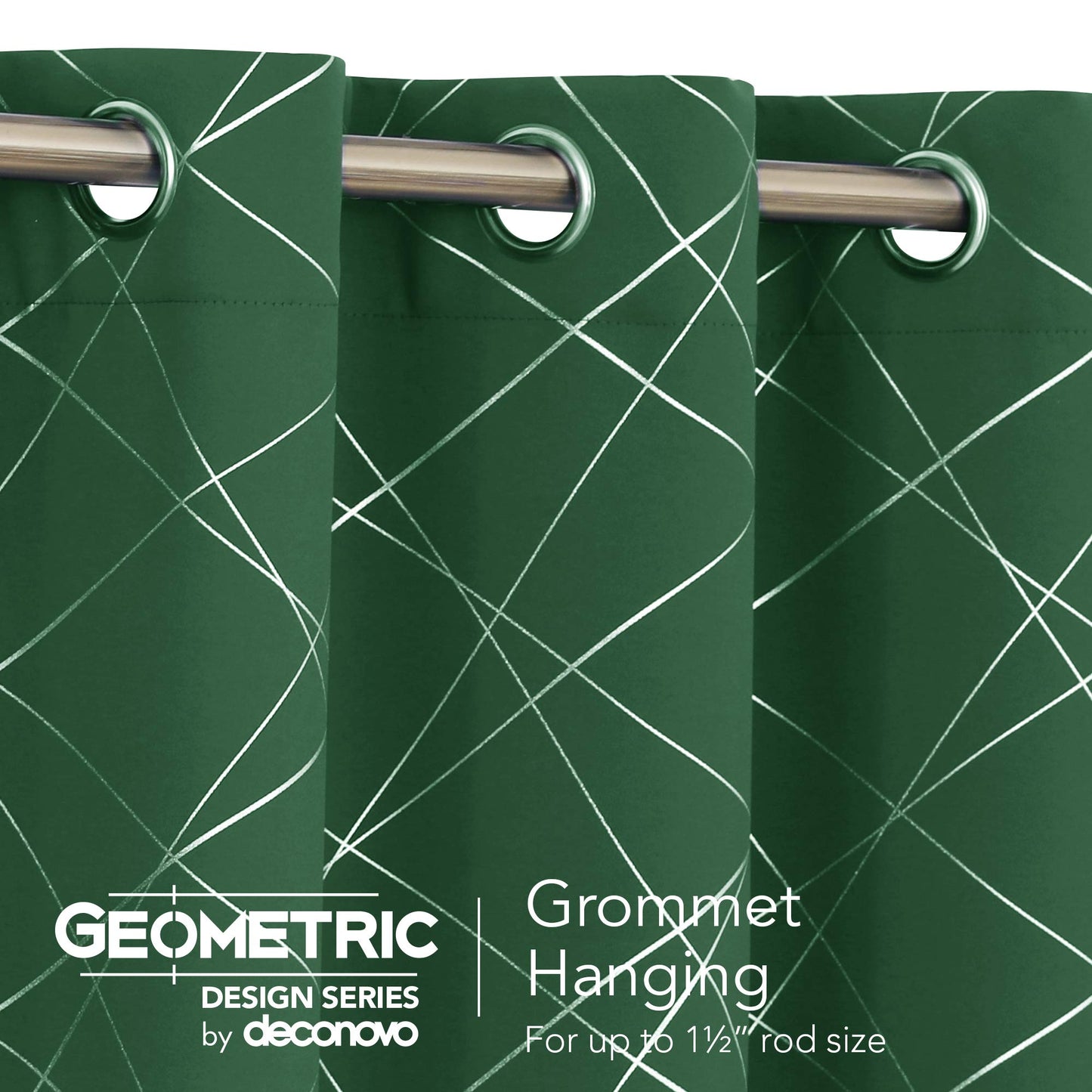 Geometric Blackout Curtains, Taupe, 52x108 Inch, 2 Panels