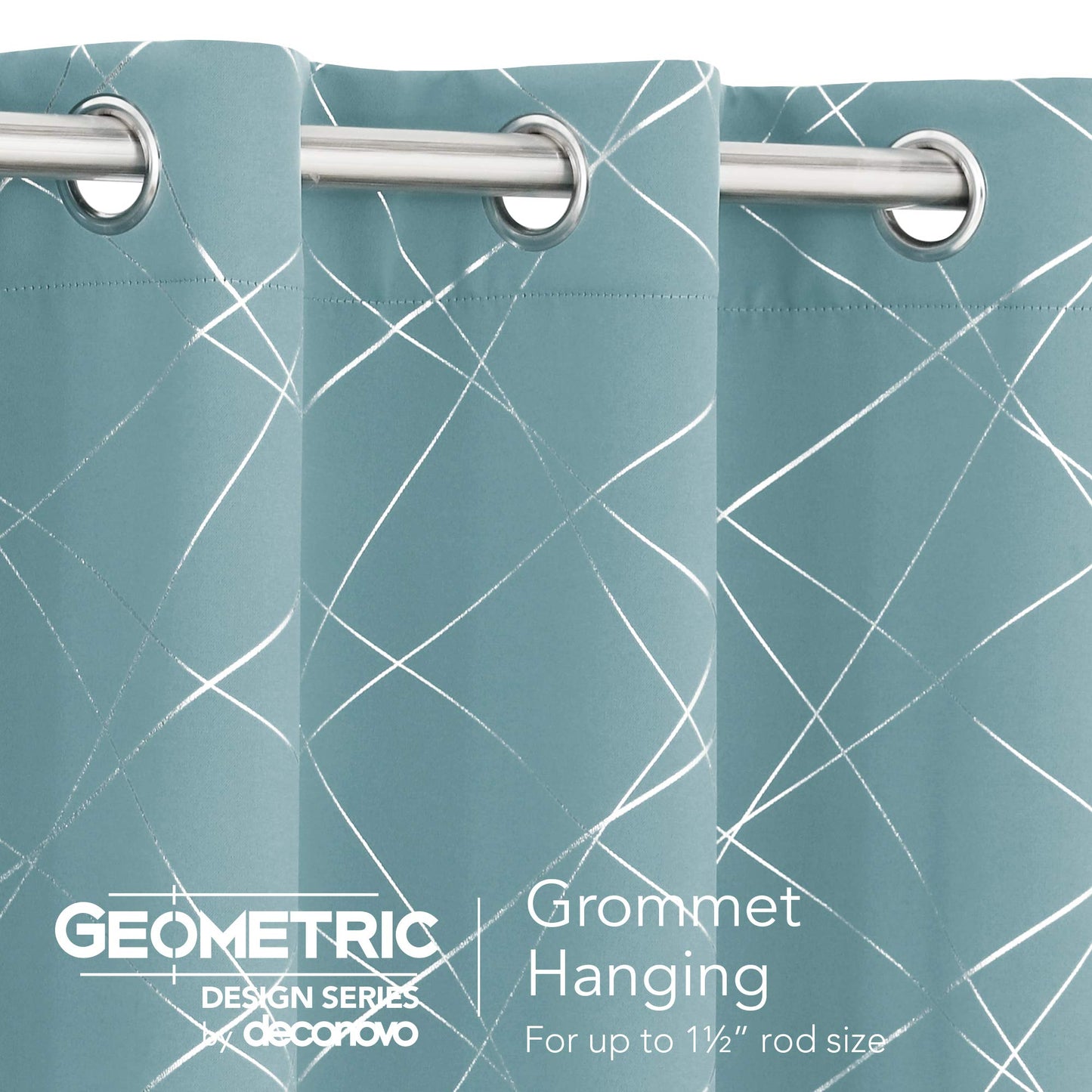 Geometric Blackout Curtains, Taupe, 52x108 Inch, 2 Panels