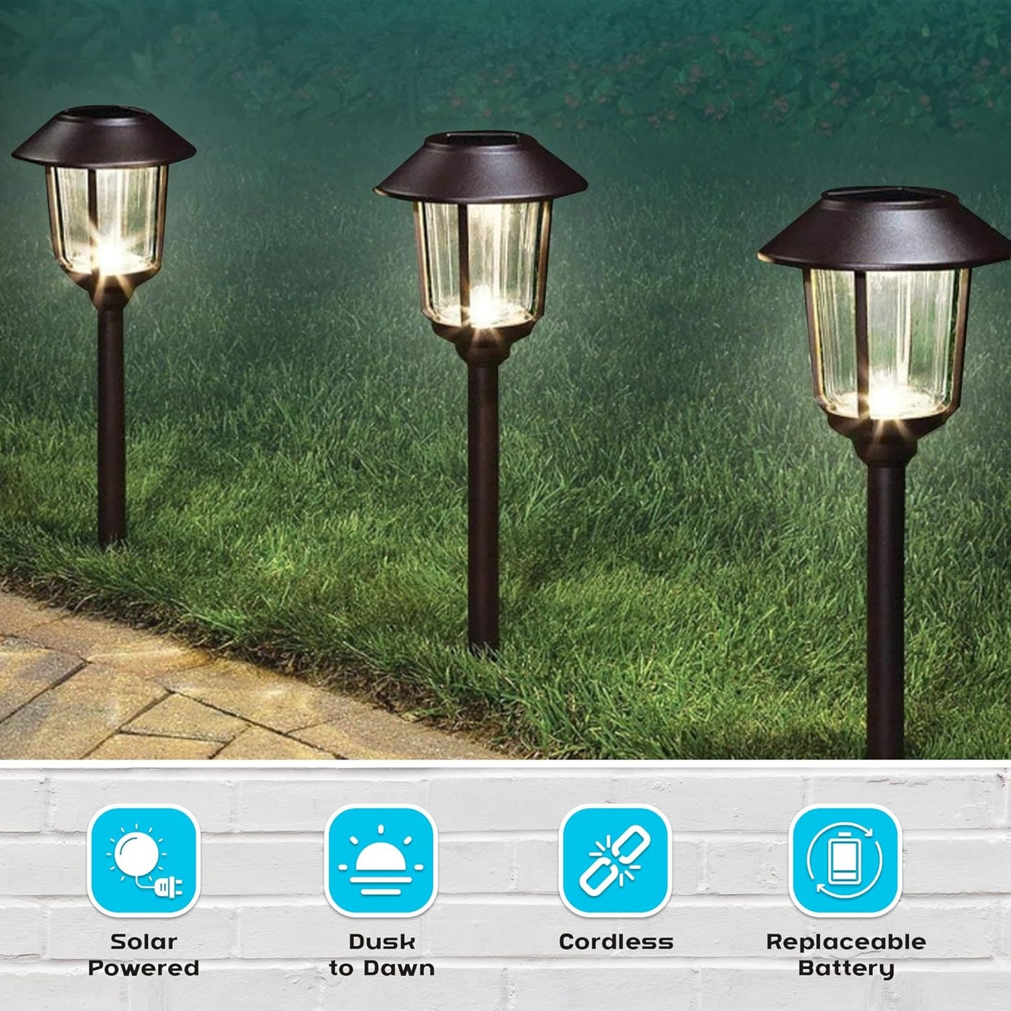 Smartyard Solar LED Large Pathway Lights 10 Lumen  - 6 Pack