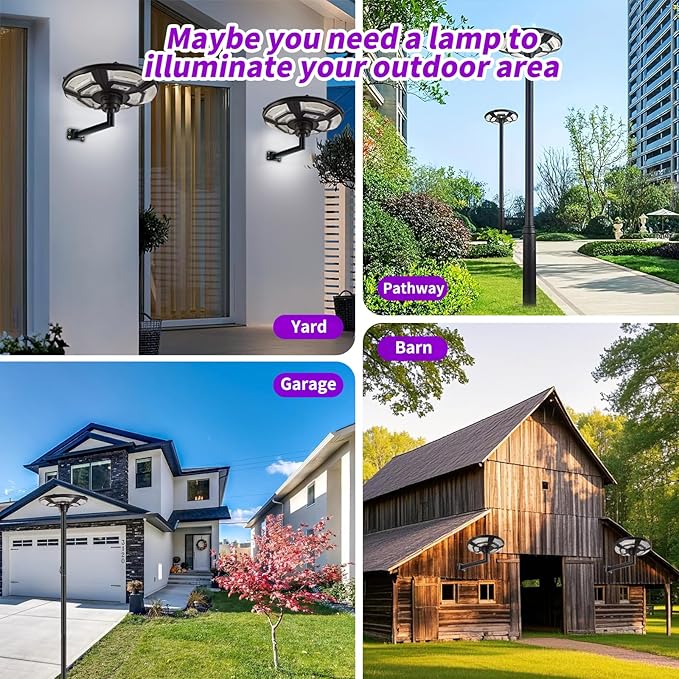 3500W Commercial Solar Flag Pole Outdoor Lamp Post Light with 98 inch Pole IP67 Waterproof With Remote