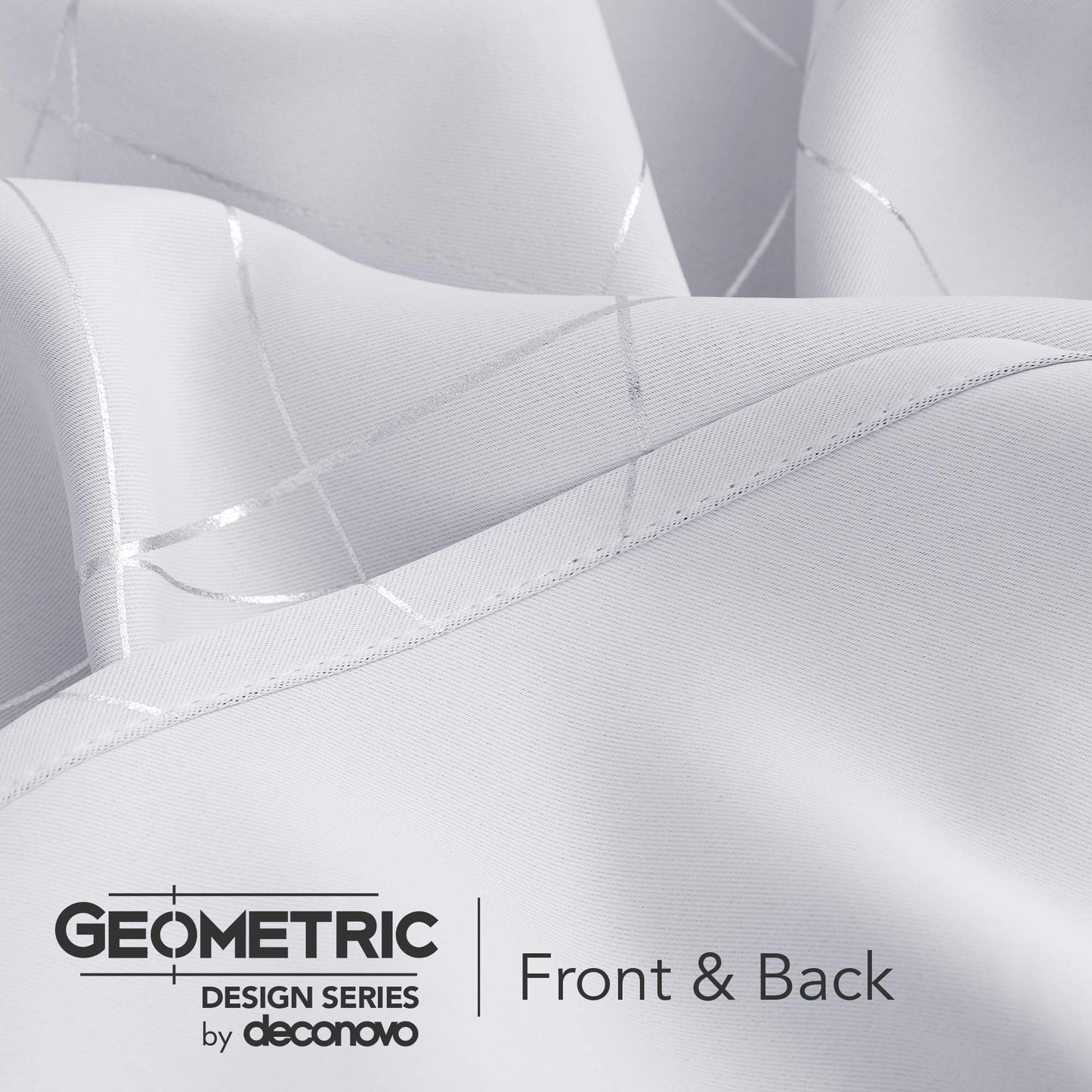 Geometric Blackout Curtains, Taupe, 52x108 Inch, 2 Panels