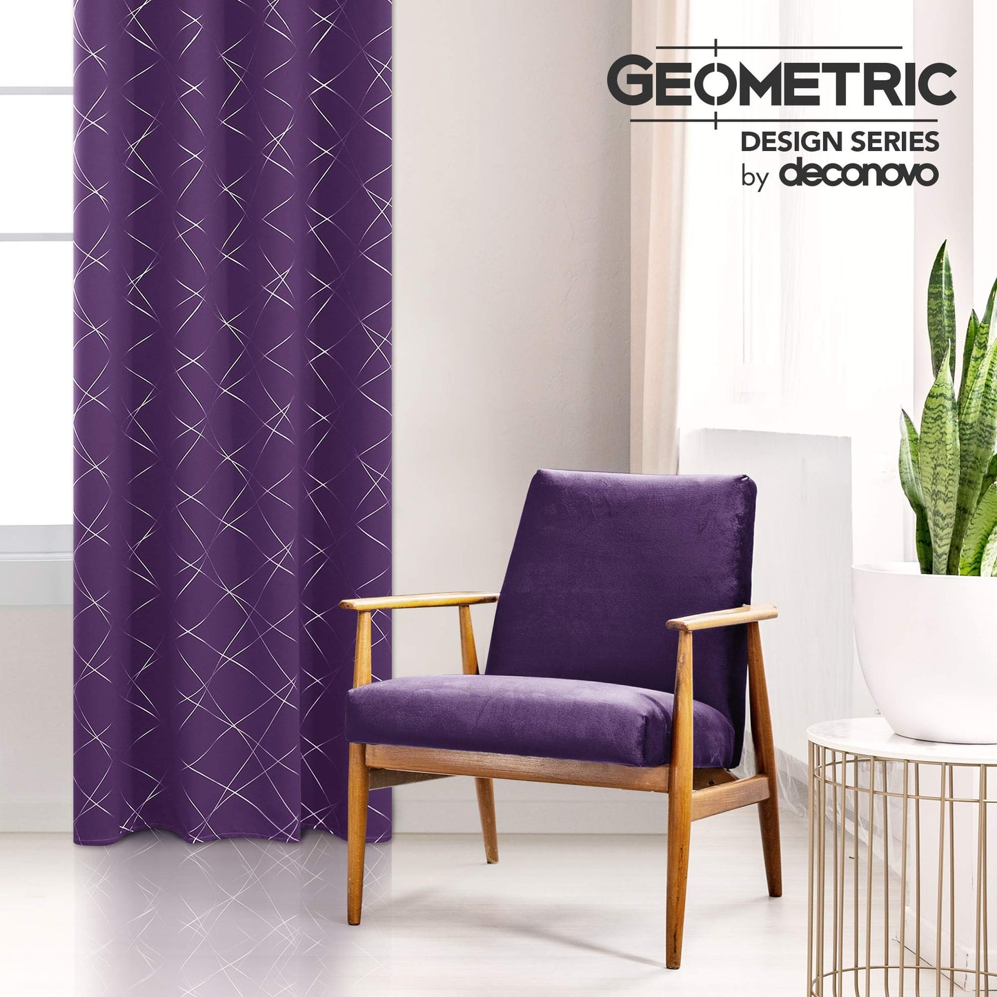 Geometric Blackout Curtains, Taupe, 52x108 Inch, 2 Panels