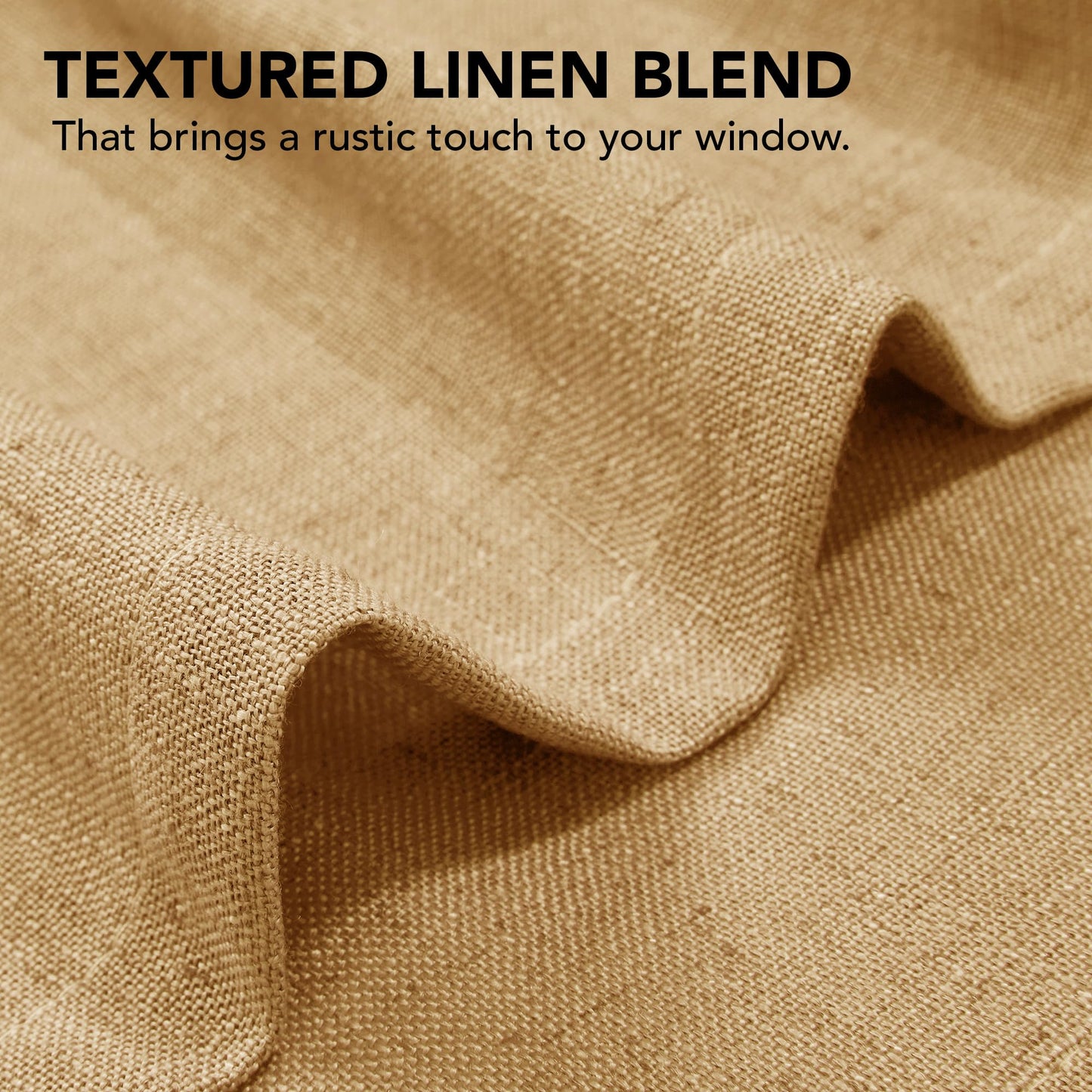 Light Filtering Linen Drapes, Back Tab & Rod Pocket