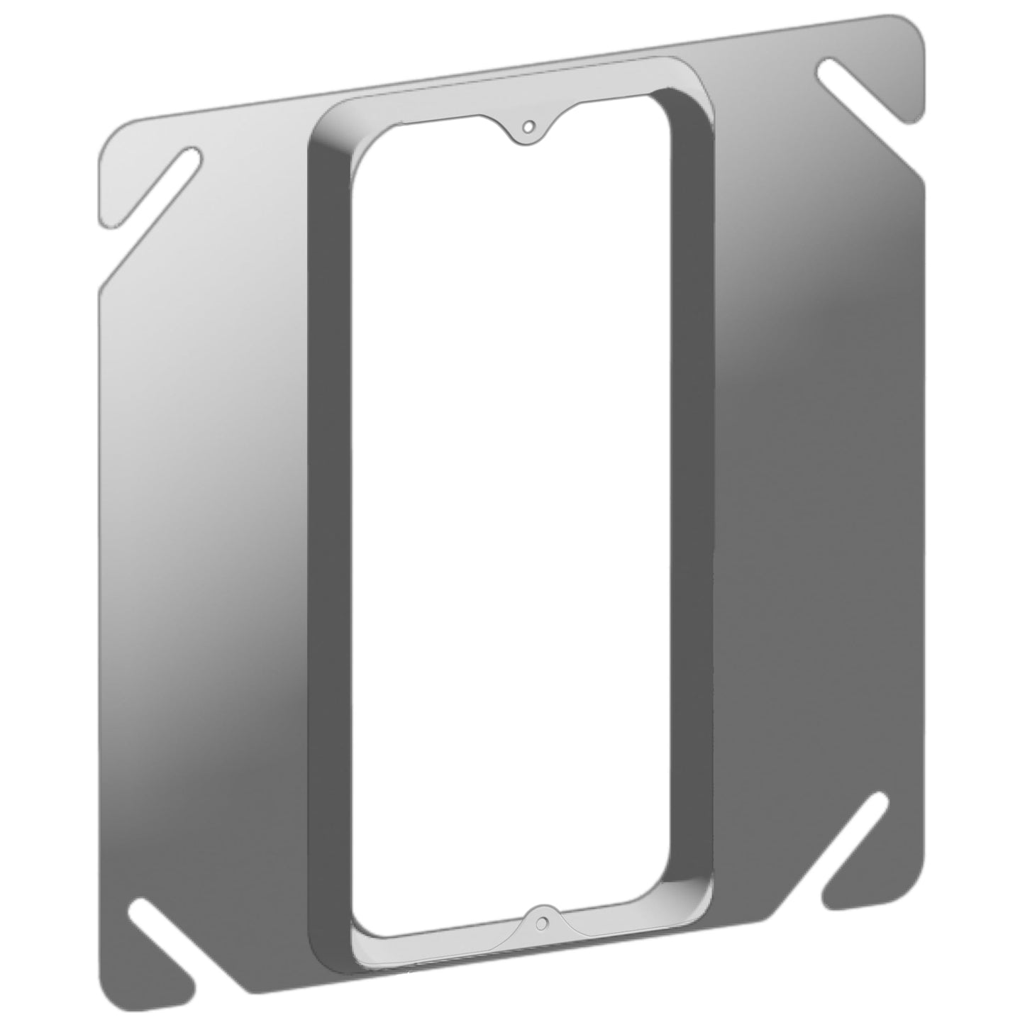 4 inch Square, 5/8 Inch Raised Mud Ring Device Cover for 1 device