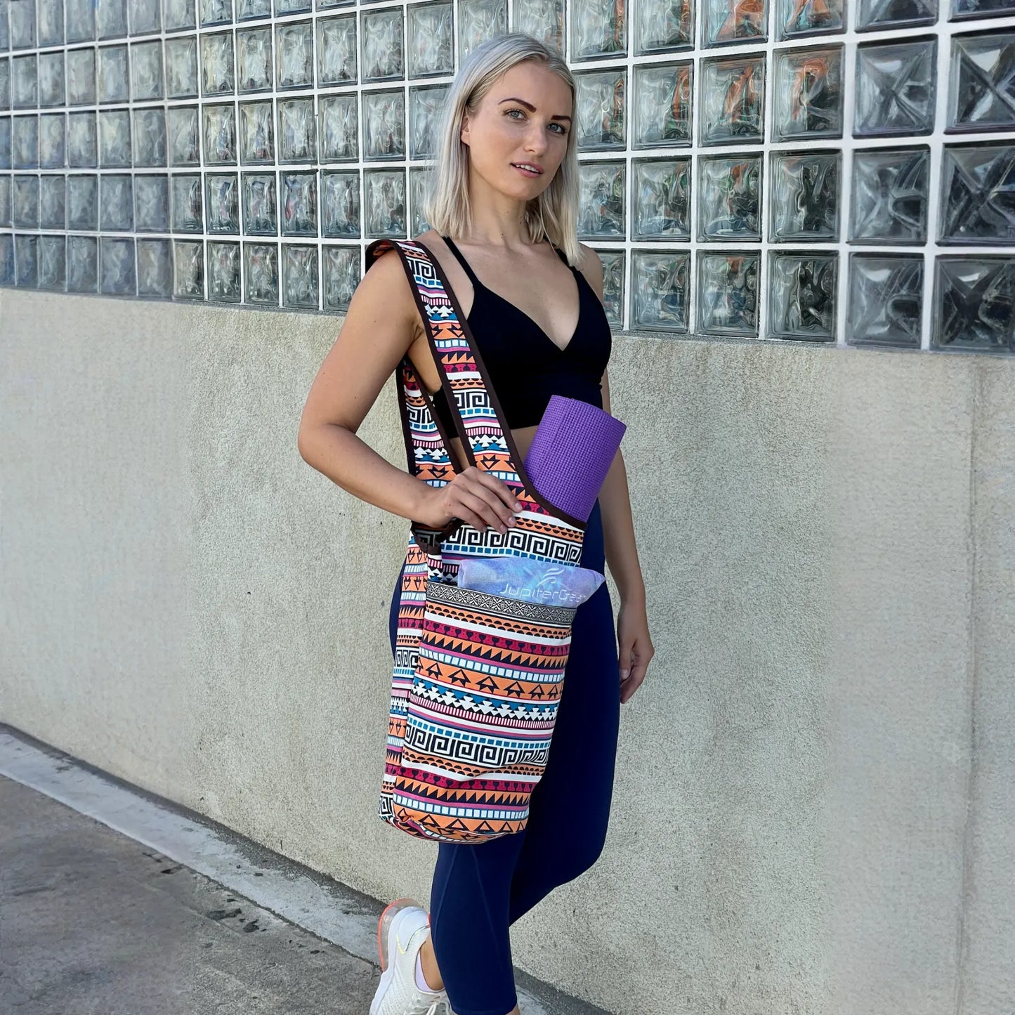 JupiterGear Yoga Mat Carrying Tote Bag with Large Size Pockets | Multipurpose and Fit Most Size Mats