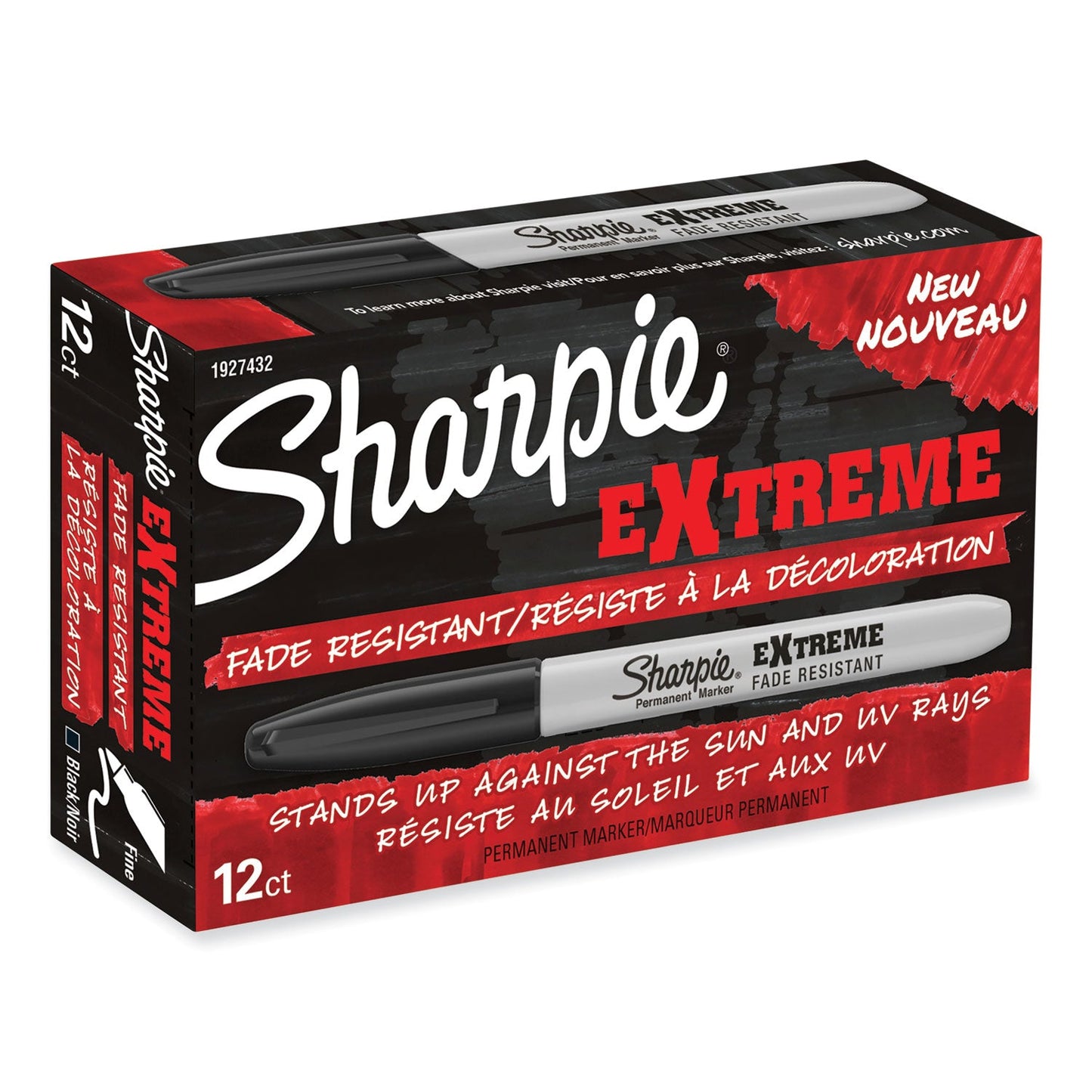 Sharpie Extreme Marker, Fine Bullet Tip, Black, Dozen