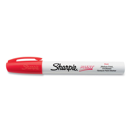 Sharpie Permanent Paint Marker, Medium Bullet Tip, Red