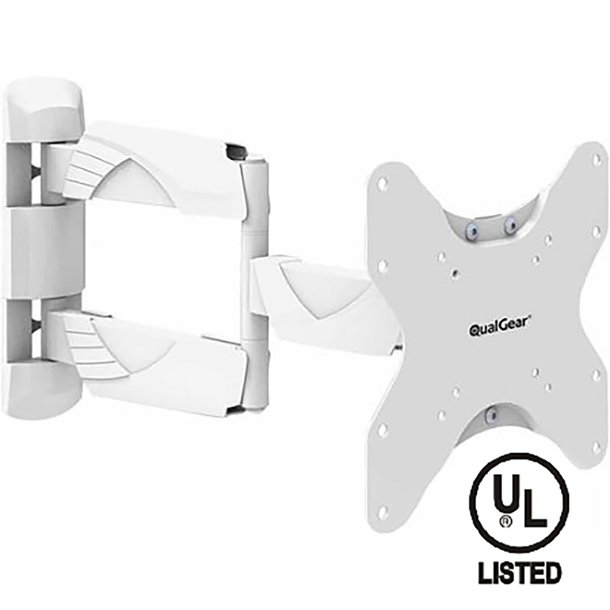 QualGear 23-42 in Full Motion TV Wall Mount, Low Profile, White, QG-TM-005-WHT
