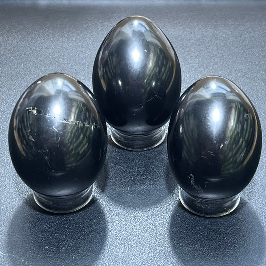 Black Shungite Polished Egg Carving Wholesale