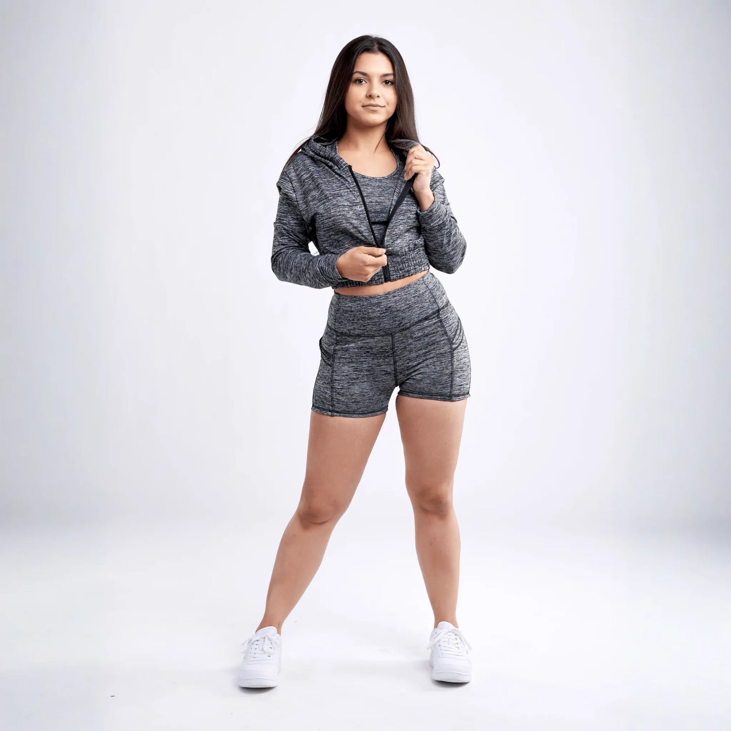 JupiterGear Athletic Zip-Up Crop Hoodie Jacket