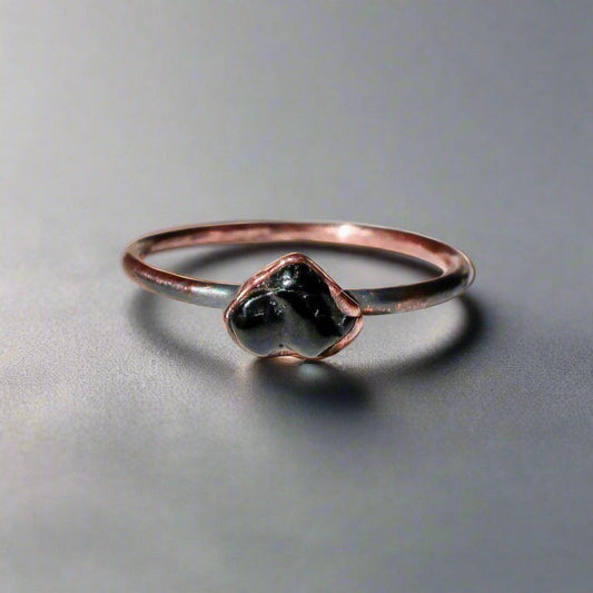 Black Tourmaline Stacking Ring for Energy Protection