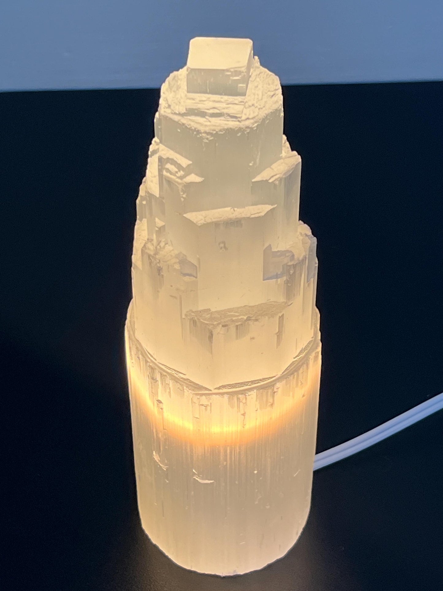 Super Large Selenite Crystal Tower Lamp Standing Display