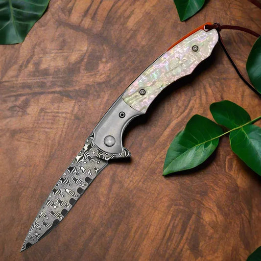 Pearl Japanese VG10 Pocket Knife with Clip & Mother of Pearl Handle