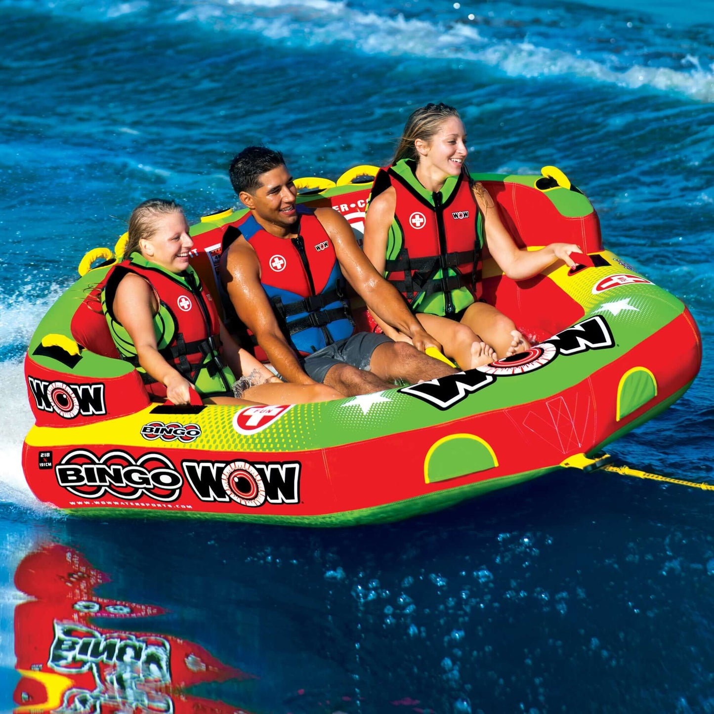 WOW Sports Bingo 1-3 Person Towable Water Tube For Pool and Lake (14-1070)