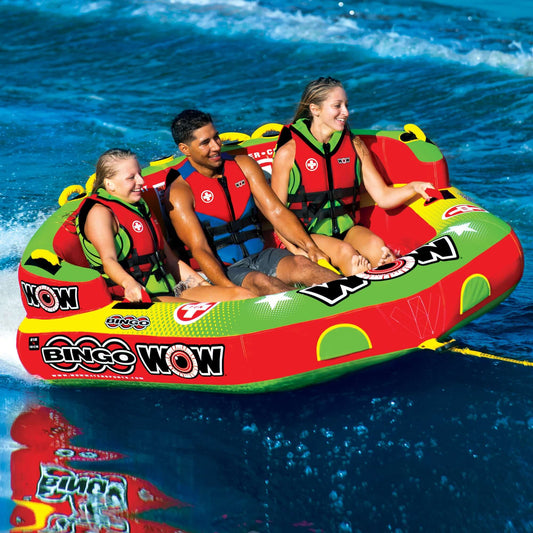 WOW Sports Bingo 1-3 Person Towable Water Tube For Pool and Lake (14-1070)