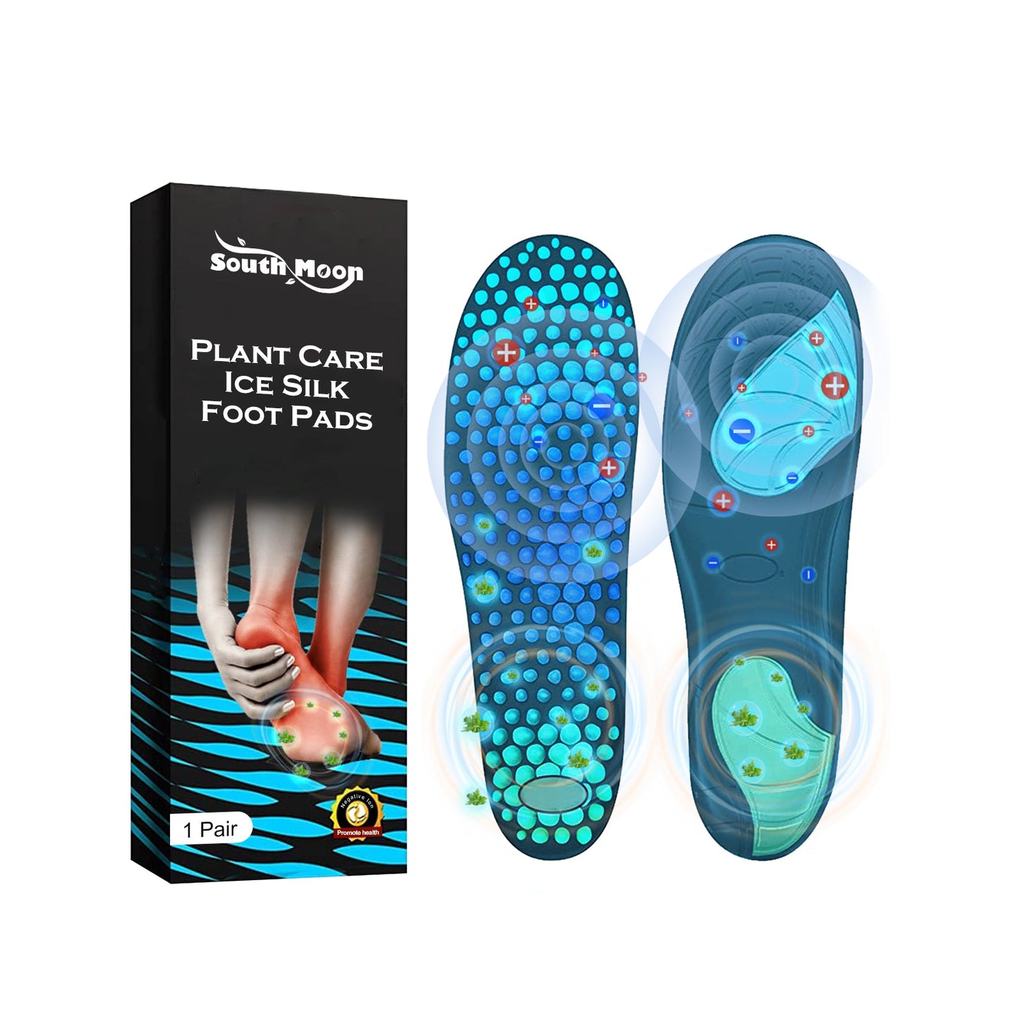 Pilant Care Ice Silk Foot Pads, Ease Joint Soreness And Swelling Earthworm Leg Vein Massage Care Pad